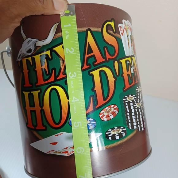 Texas Hold'em Collectible Emepty Retro Ice Bucket Rare 7in - Picture 4 of 16